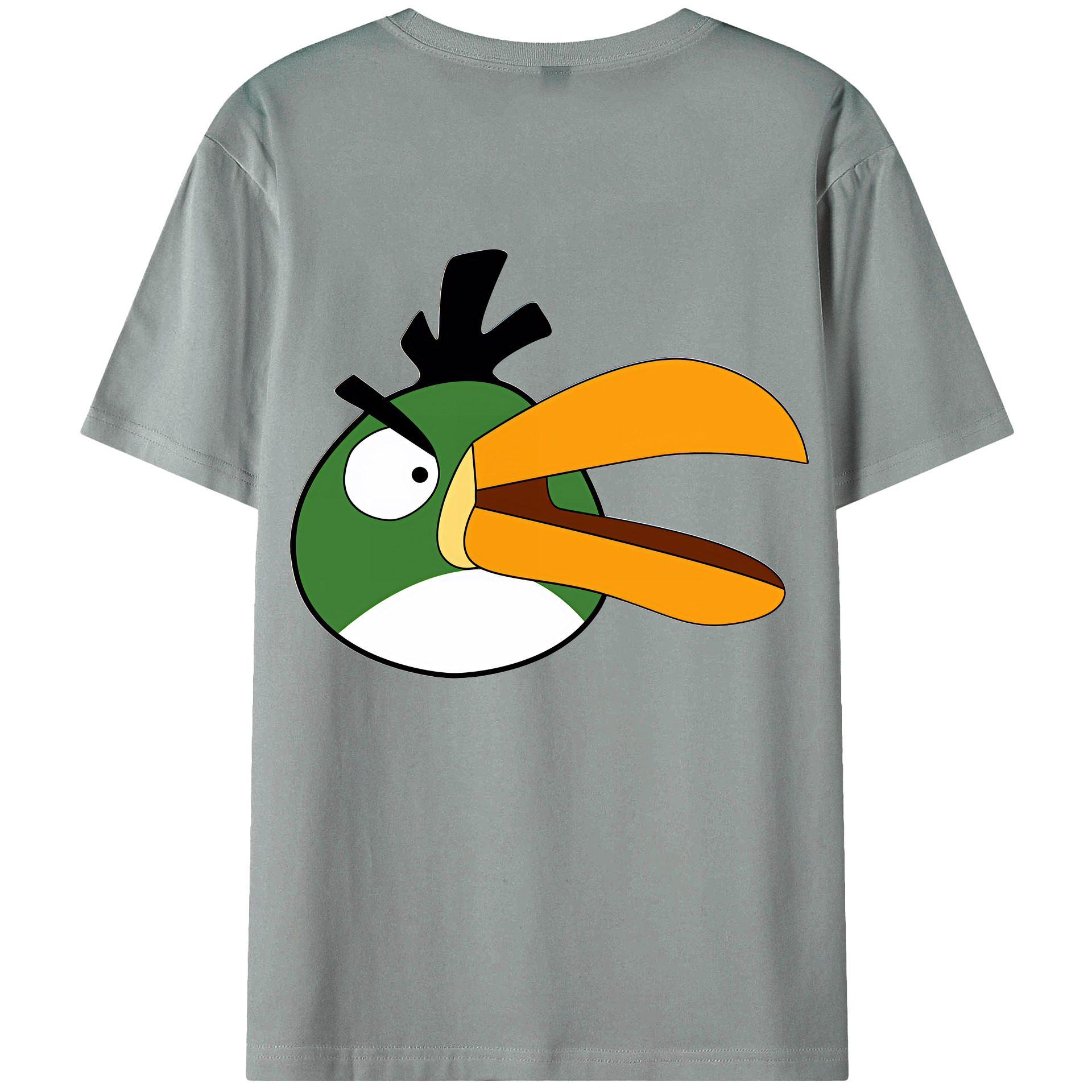（画像用） Angry Birds アングリーバード 綿100％ メンズ半袖Tシャツ（バックプリント） 通気性